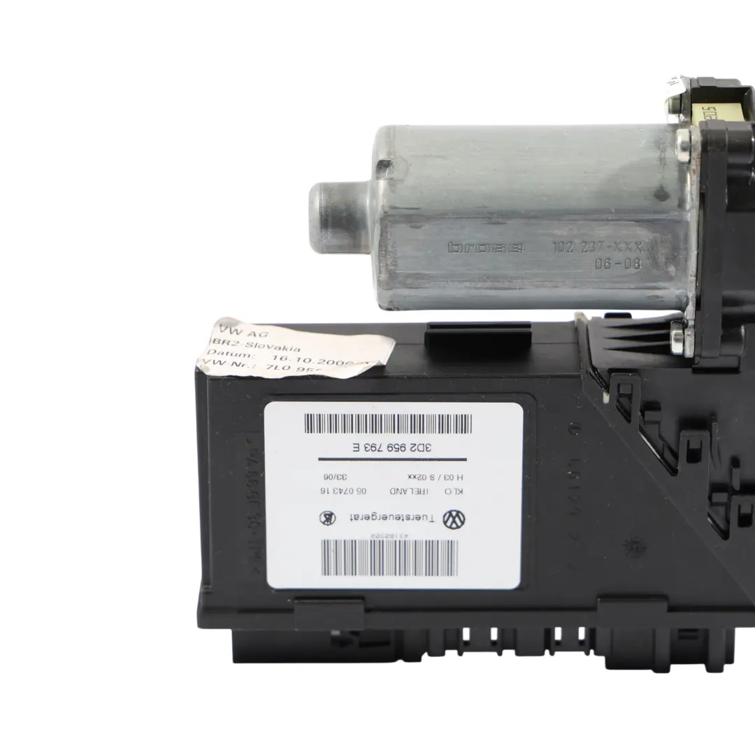 7L Front Window Lifter Motor Regulator Right O/S to Volkswagen Touareg with Part number 7L0959701K Volkswagen Touareg 7L Front Window Lifter Motor Regulator Right O/S - SKU 7L0959701K - Part number 7L0959701K