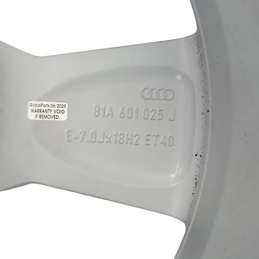 Jante Alliage 18" ET:40 7J Argent pour Audi Q2 GA à propos du numéro de pièce 81A601025J Audi Q2 GA Jante Alliage 18" ET:40 7J Argent - SKU 81A601025J-2 - Numéro de pièce 81A601025J
