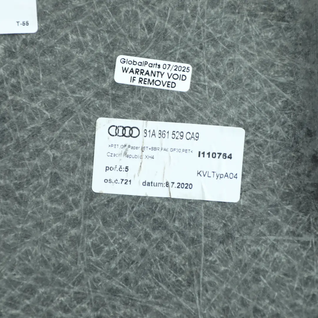 Audi Q2 GA Alfombra Panel Suelo Maletero Negro - SKU 81A861529 - Número de pieza 81A861529