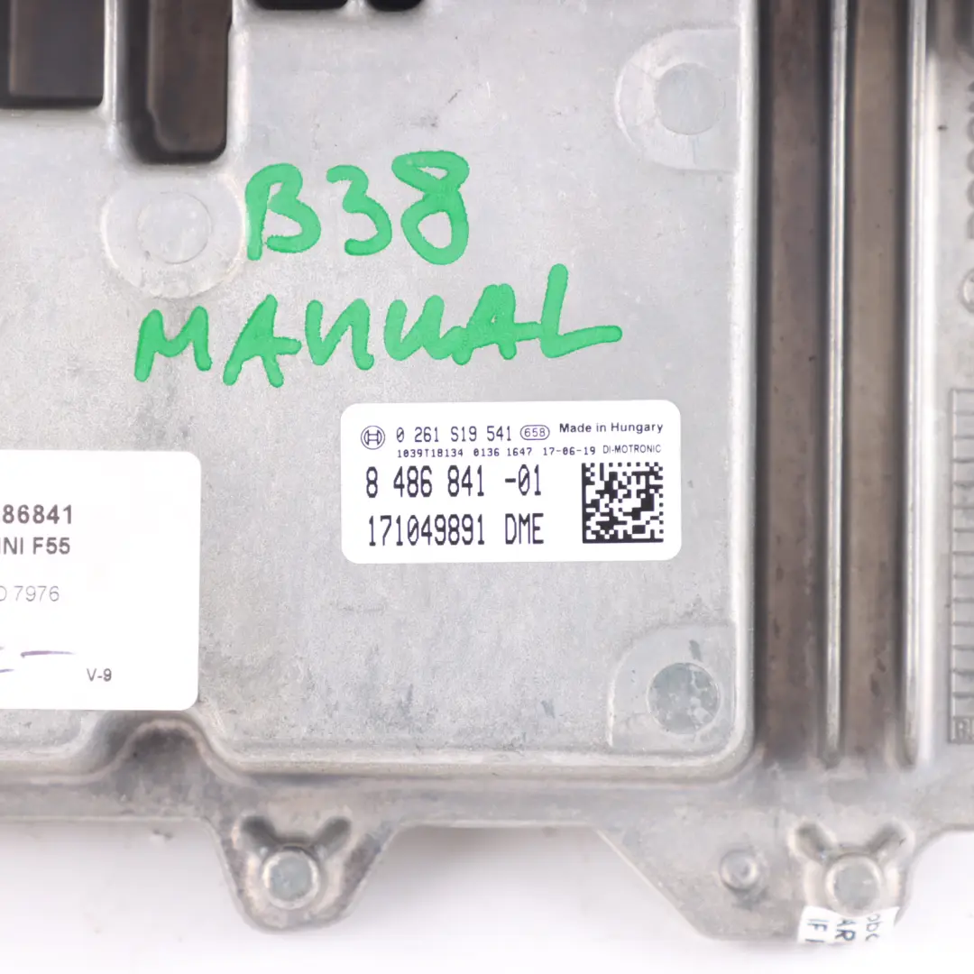 Mini Cooper F56 B38 136HP Petrol Engine Control ECU DME Manual - SKU 8486841 - Part number 8655106