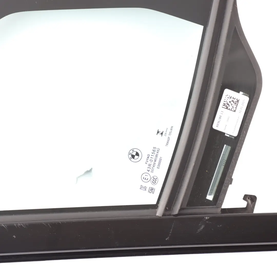 Front Door Side Window Quarter Fixed Glass AS2 Right O/S to BMW U06 with Part number 8496284 BMW U06 Front Door Side Window Quarter Fixed Glass AS2 Right O/S - SKU 8496284 - Part number 8496284