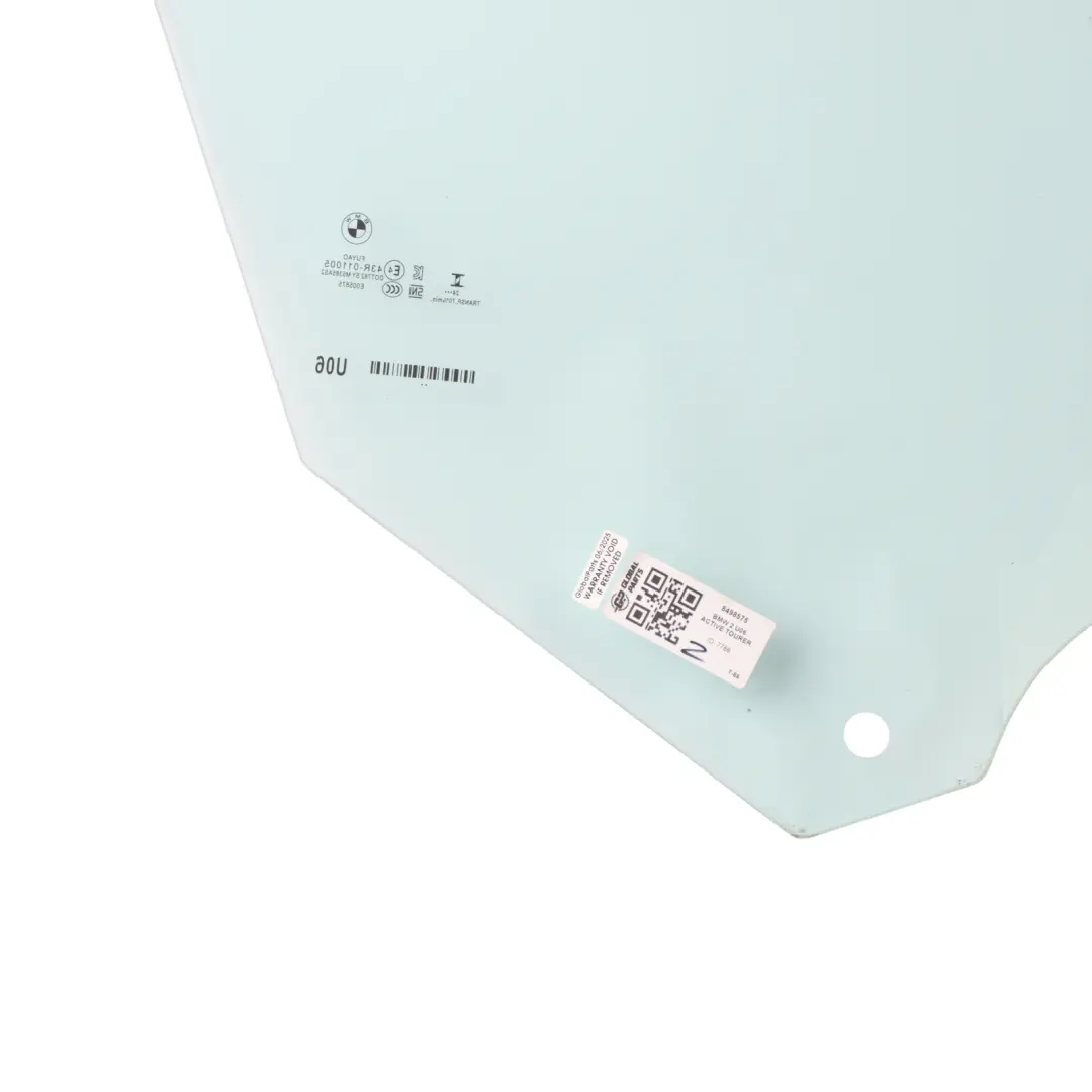 Front Door Side Window Glass AS2 Glazing Right O/S to BMW U06 with Part number 8498575 BMW U06 Front Door Side Window Glass AS2 Glazing Right O/S - SKU 8498575 - Part number 8498575