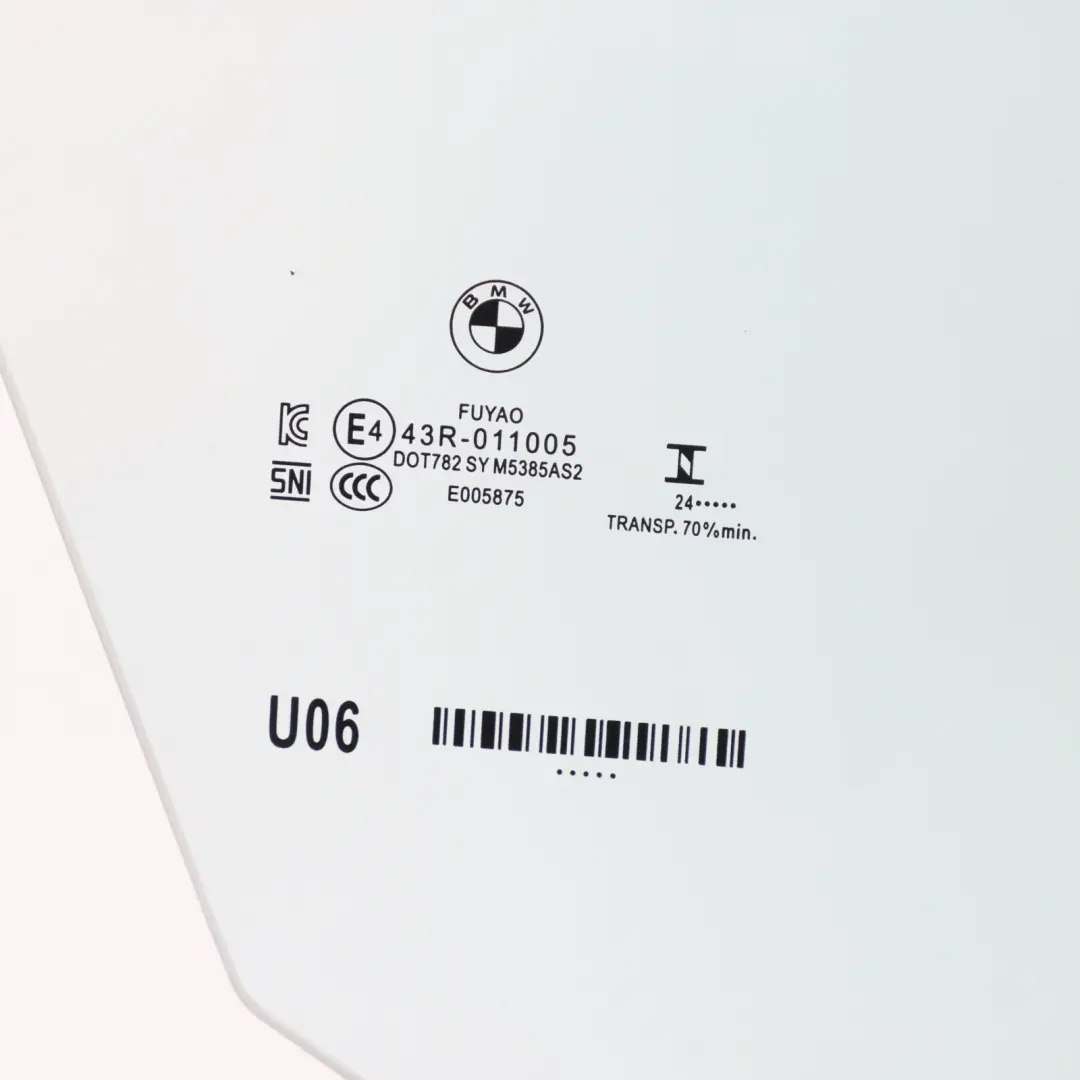 Front Door Side Window Glass AS2 Glazing Right O/S to BMW U06 with Part number 8498576 BMW U06 Front Door Side Window Glass AS2 Glazing Right O/S - SKU 8498576 - Part number 8498576
