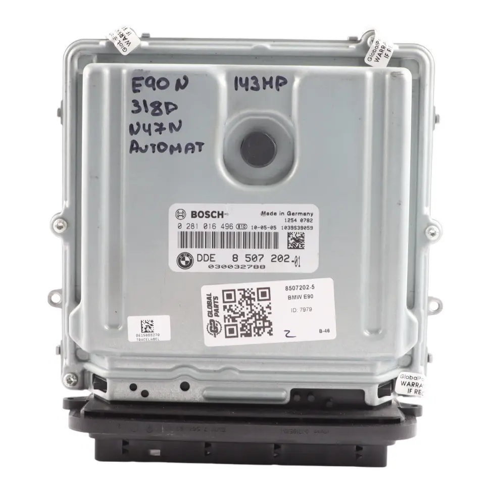N47N 143HP Engine Control ECU DDE Automatic to BMW E90 E91 LCI 318d with Part number 8507202 BMW E90 E91 LCI 318d N47N 143HP Engine Control ECU DDE Automatic - SKU 8507202-5 - Part number 8507202