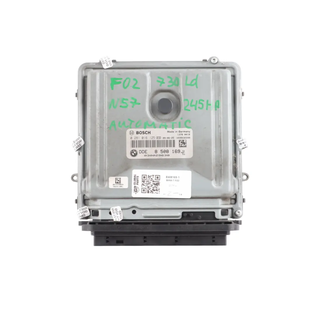N57 245HP Engine Control ECU DDE Kit Automatic to BMW F01 F02 730Ld with Part number 8508169 BMW F01 F02 730Ld N57 245HP Engine Control ECU DDE Kit Automatic - SKU 8508169-1 - Part number 8508169