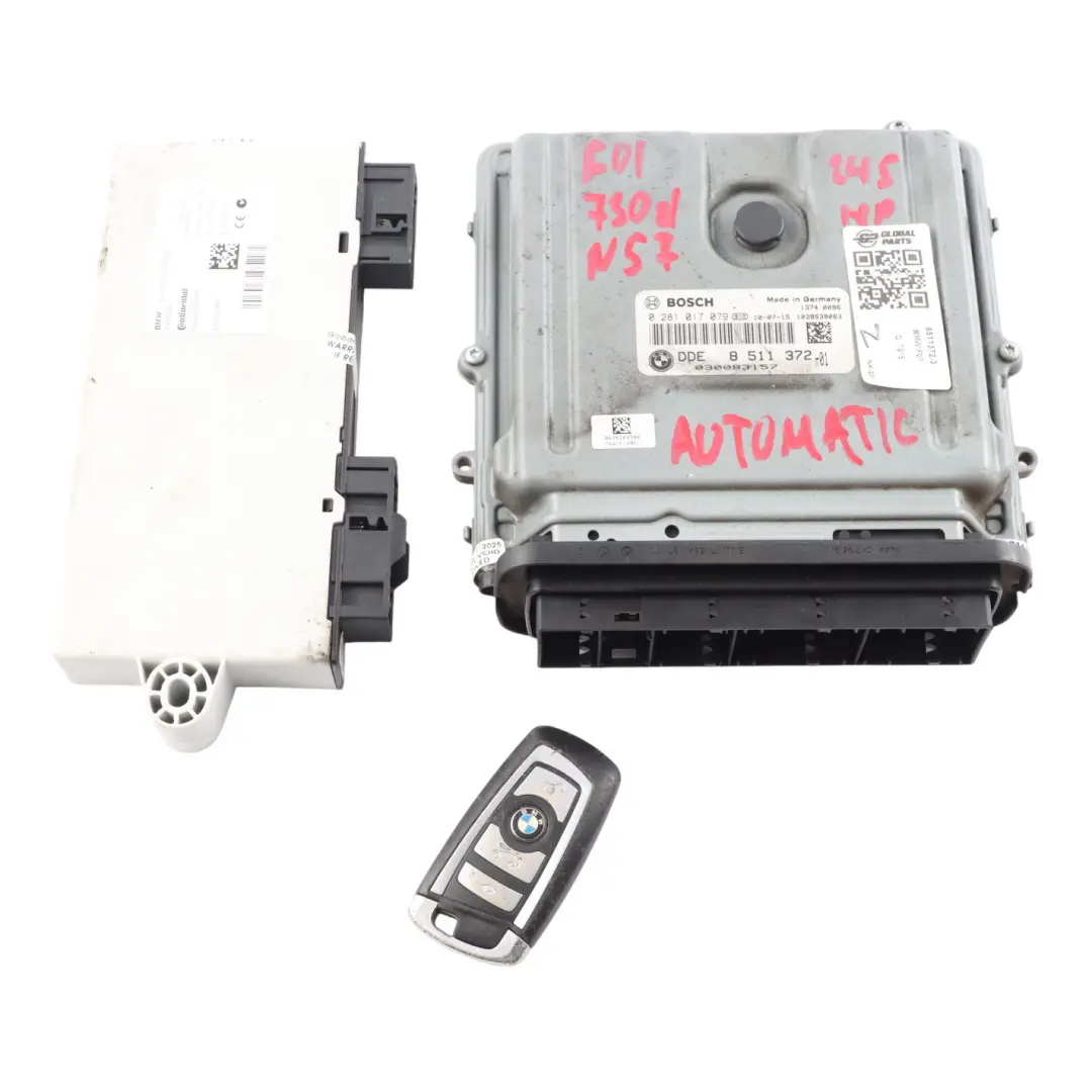 BMW F01 F07 530d 730d N57 245HP Engine Control ECU Kit DDE Automatic - SKU 8511372-3 - Part number 8511372