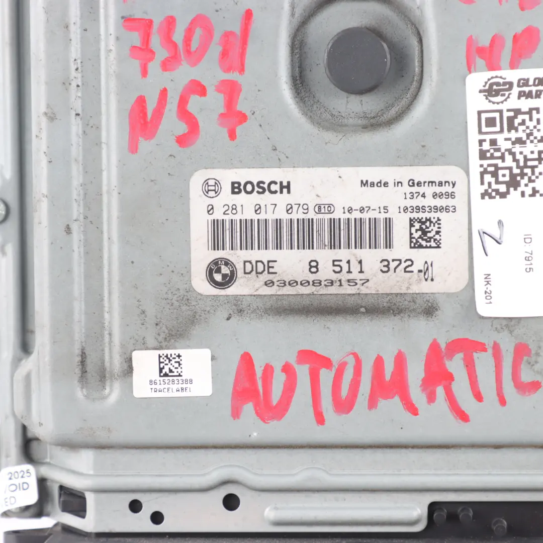 N57 245HP Engine Control ECU Kit DDE Automatic to BMW F01 F07 530d 730d with Part number 8511372 BMW F01 F07 530d 730d N57 245HP Engine Control ECU Kit DDE Automatic - SKU 8511372-3 - Part number 8511372