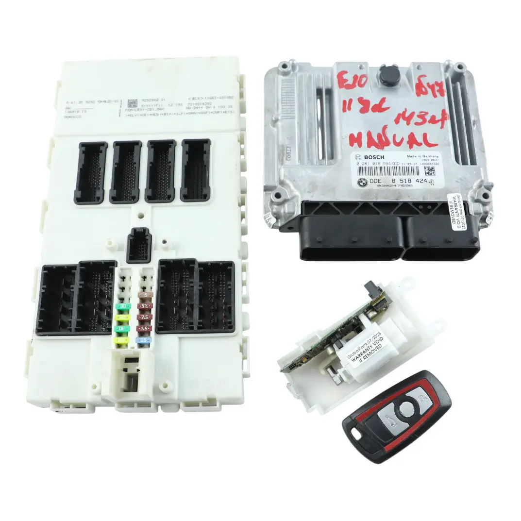 BMW F20 F30 118d 318d N47N 143HP Engine ECU Kit DDE 8518424 FEM + Key Manual