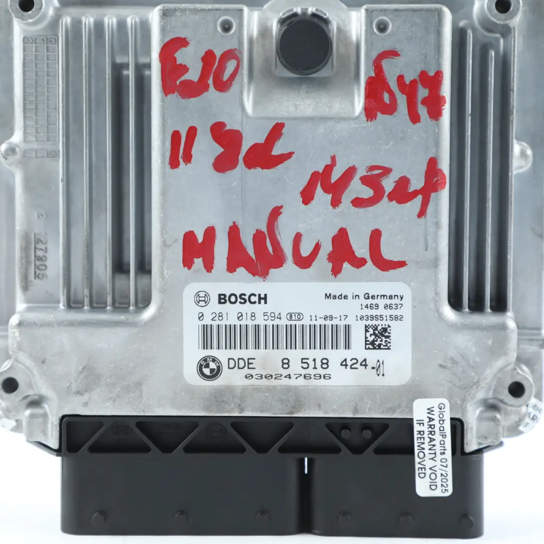 N47N 143HP Engine ECU Kit DDE FEM + Key Manual to BMW F20 F30 118d 318d with Part number 8518424 BMW F20 F30 118d 318d N47N 143HP Engine ECU Kit DDE FEM + Key Manual - SKU 8518424-5 - Part number 8518424