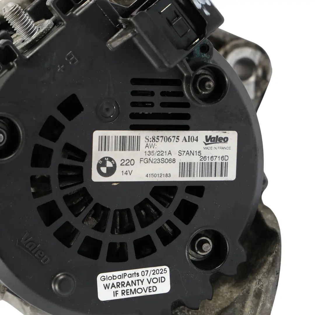 BMW F30 F32 LCI N57N N57Z Moteur Diesel Alternateur Générateur 230A 8570675 - SKU 8570676-1 - Numéro de pièce 8570676