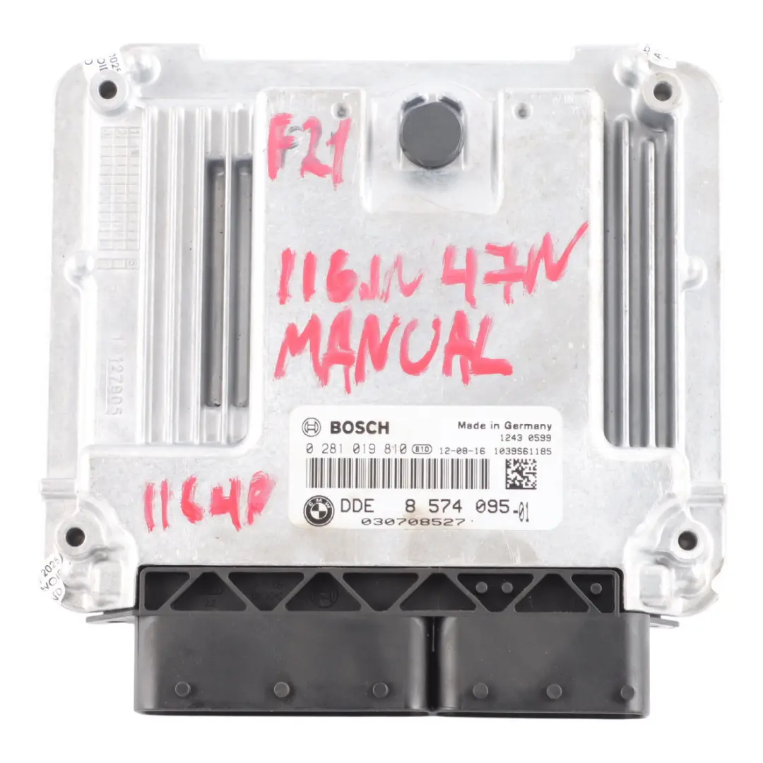 116HP N47 Diesel Engine Control ECU Manual to BMW F20 F21 F30 F31 116d 316d with Part number 8574095 BMW F20 F21 F30 F31 116d 316d 116HP N47 Diesel Engine Control ECU Manual - SKU 8574095-7 - Part number 8574095
