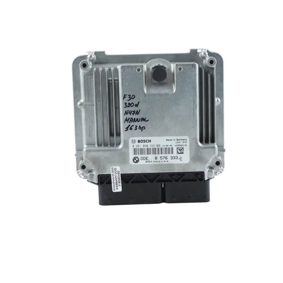 N47N 163HP Kit ECU Motor DDE Llave Manual para BMW F20 F30 120d 320d con número de pieza 8576333 BMW F20 F30 120d 320d N47N 163HP Kit ECU Motor DDE Llave Manual - SKU 8576333-6 - Número de pieza 8576333