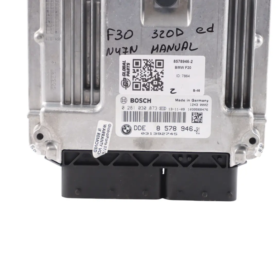 BMW F20 F30 F32 120d 320d 420d N47N 163HP Engine Module ECU DDE 8578946 Manual - SKU 8578946-2 - Part number 8586534