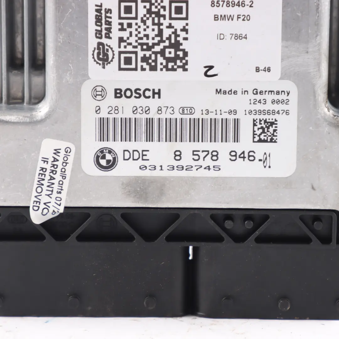 BMW F20 F30 F32 120d 320d 420d N47N 163HP Engine Module ECU DDE 8578946 Manual - SKU 8578946-2 - Part number 8586534