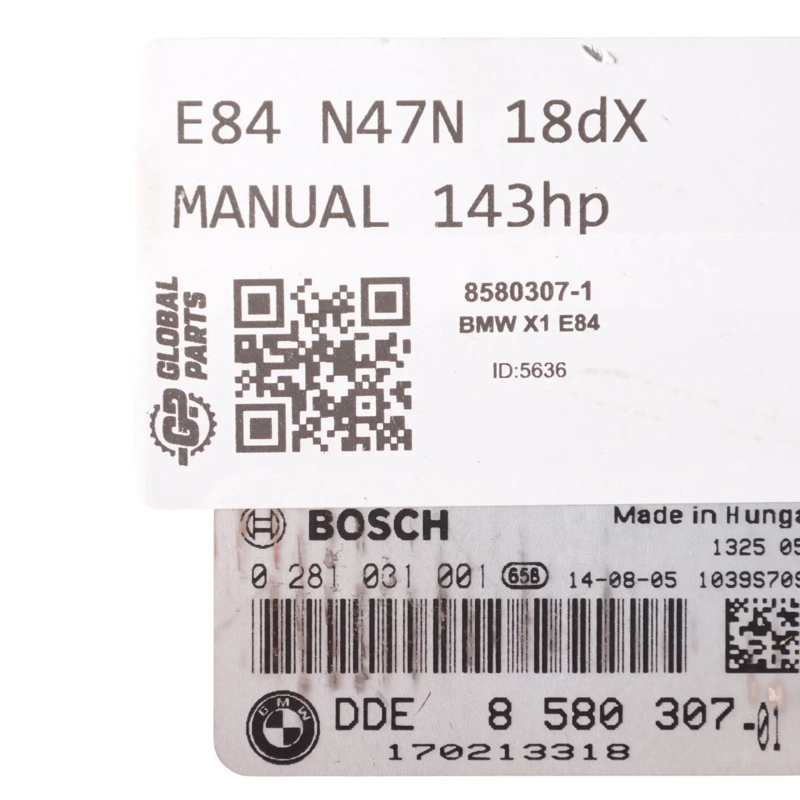 BMW X1 E84 18dX Diesel N47N 143HP Engine Unit ECU Kit DDE 8580307 Manual