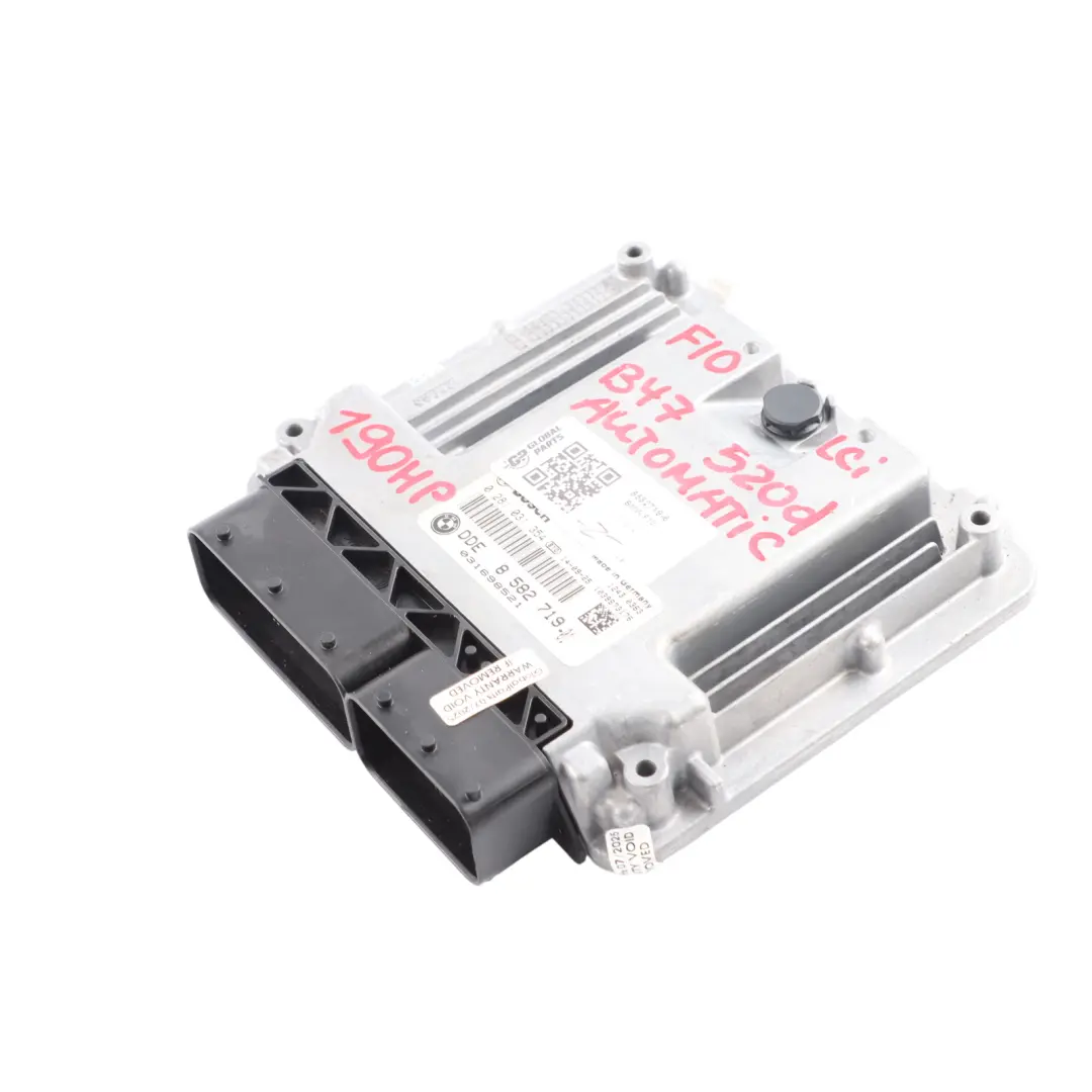 B47 190HP Engine Control Unit ECU DDE 8582719 Automatic to BMW F10 F11 LCI 520d with Part number 8473185 BMW F10 F11 LCI 520d B47 190HP Engine Control Unit ECU DDE 8582719 Automatic - SKU 8582719-6 - Part number 8473185