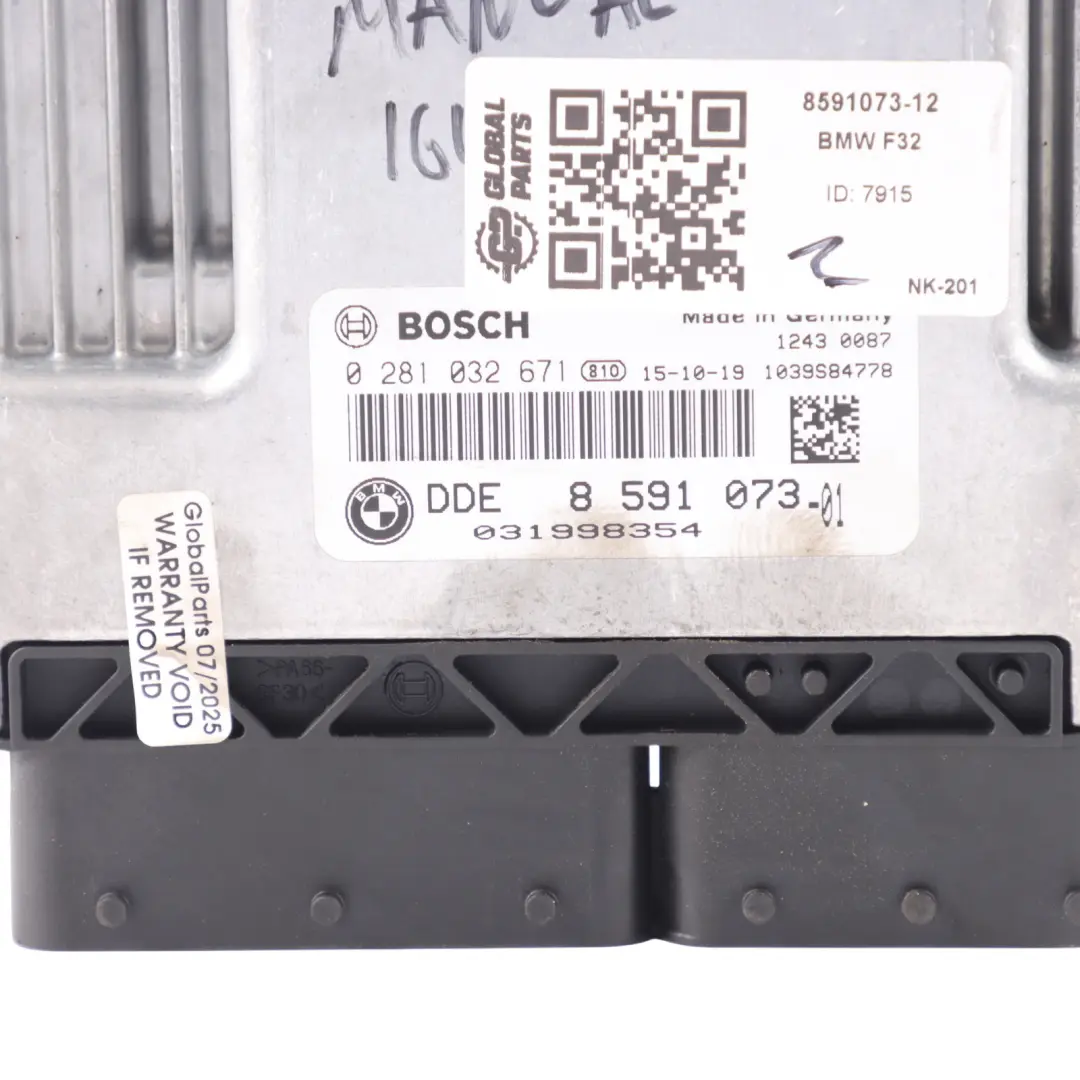 B47 Engine ECU Kit DDE 8591073 Manual to BMW F20 LCI F30 F31 120d 320d with Part number 8473185 BMW F20 LCI F30 F31 120d 320d B47 Engine ECU Kit DDE 8591073 Manual - SKU 8591073-12 - Part number 8473185