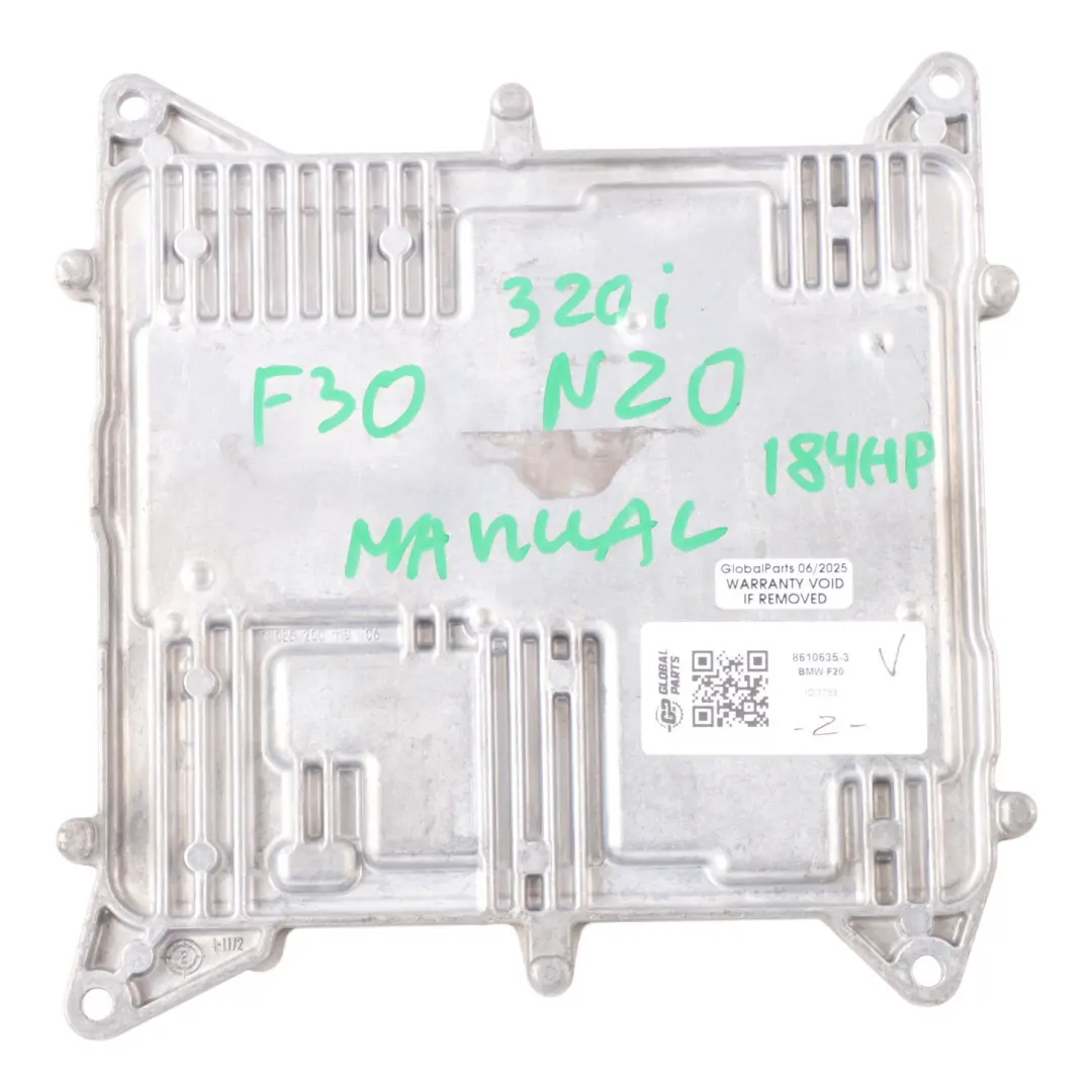 N20 184HP Engine Control Unit ECU DME Manual to BMW F20 F30 F31 120i 320i with Part number 8610635 BMW F20 F30 F31 120i 320i N20 184HP Engine Control Unit ECU DME Manual - SKU 8610635-3 - Part number 8610635