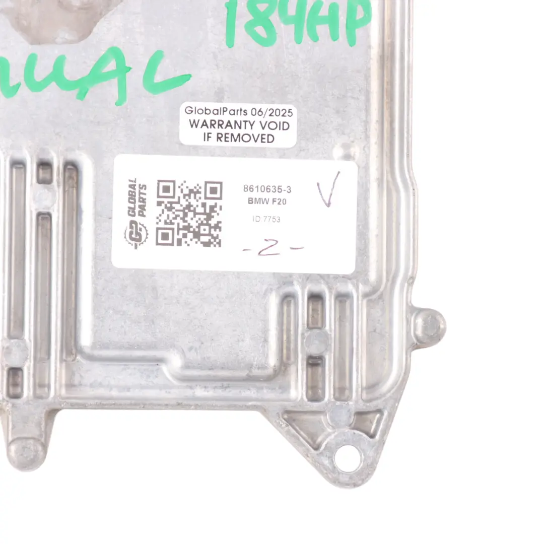 N20 184HP Unidad Control Motor ECU DME Manual para BMW F20 F30 F31 120I 320I con número de pieza 8610635 BMW F20 F30 F31 120I 320I N20 184HP Unidad Control Motor ECU DME Manual - SKU 8610635-3 - Número de pieza 8610635