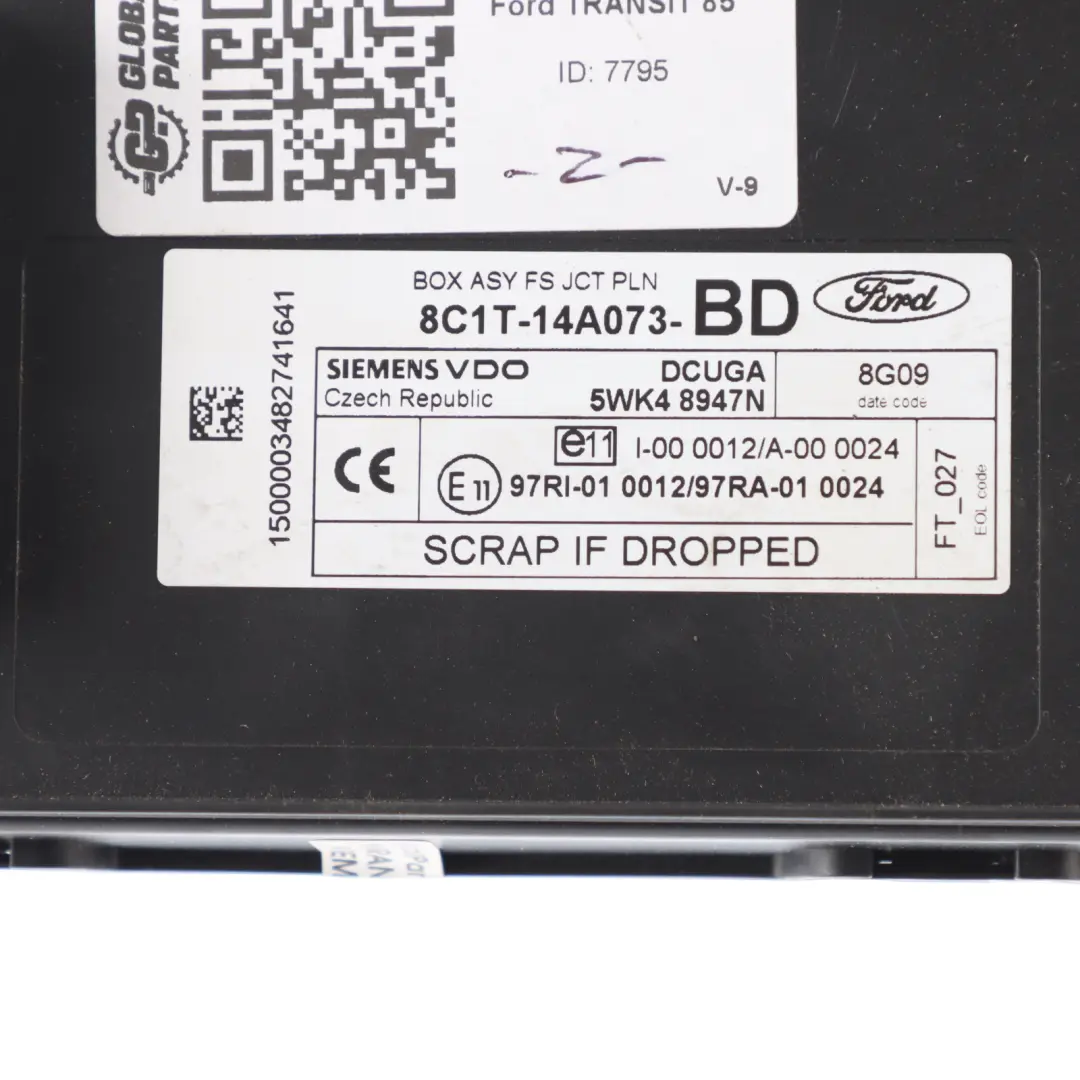 Fuse Box Body Control Module ECU BCM Unit 8C1T-14A073-BD to Ford Transit MK7 with Part number 8C1T14A073BD Ford Transit MK7 Fuse Box Body Control Module ECU BCM Unit 8C1T-14A073-BD - SKU 8C1T14A073BD - Part number 8C1T14A073BD