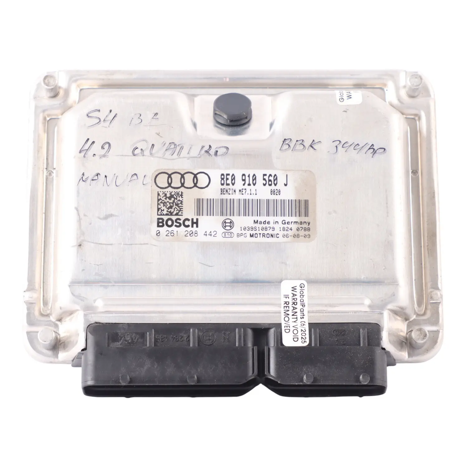 Audi S4 B6 4.2 V8 BBK Quattro 344HP Engine Control Module ECU 8E0910560J Manual