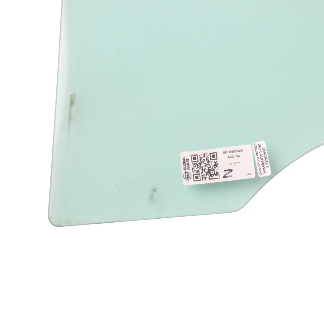 Front Door Window Glass AS2 Glazing Right O/S to Audi A4 S4 B7 Cabrio with Part number 8H0845202A Audi A4 S4 B7 Cabrio Front Door Window Glass AS2 Glazing Right O/S - SKU 8H0845202A - Part number 8H0845202A