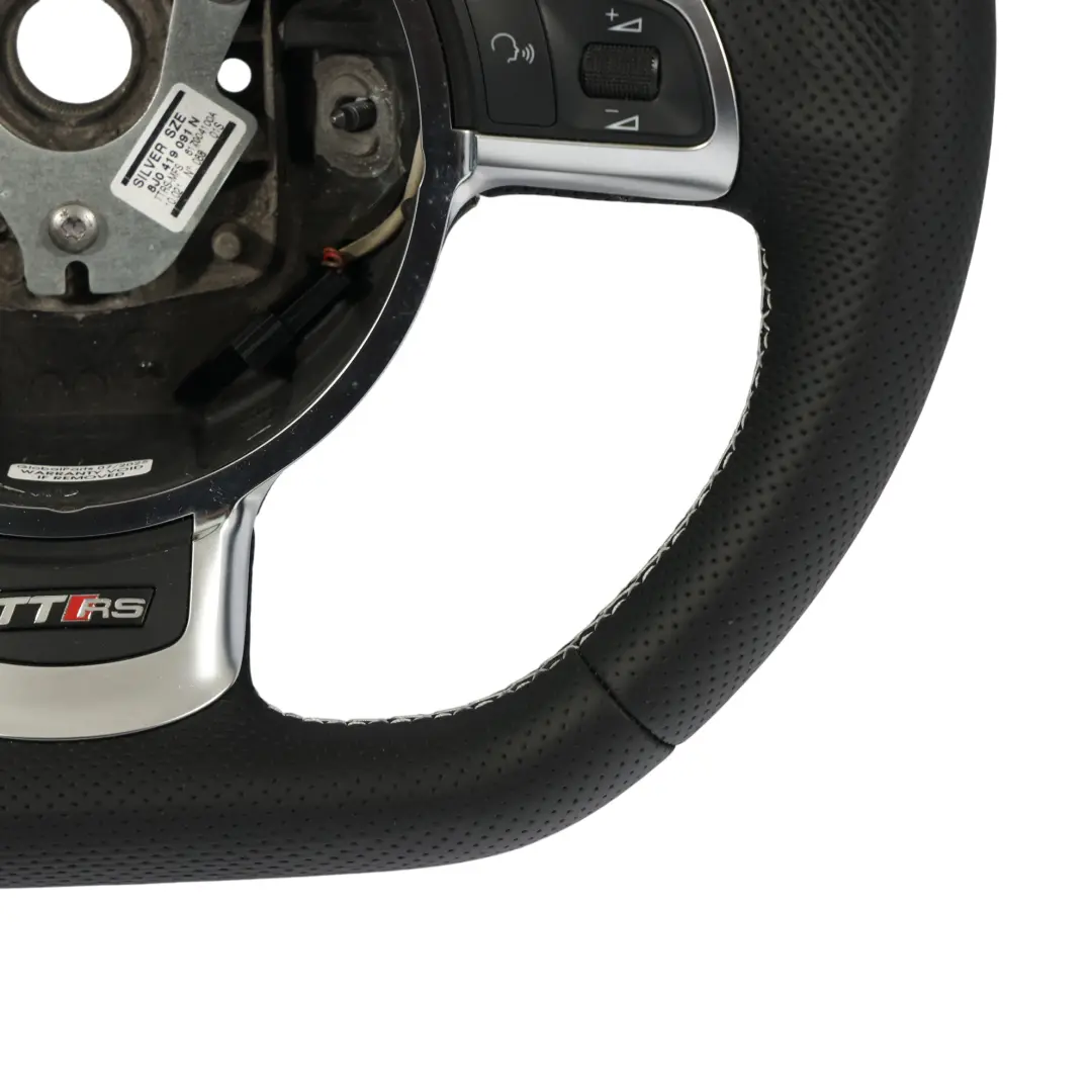 Volant NEUF Cuir Noir Fond Plat Filets Blancs pour Audi TT RS 8J à propos du numéro de pièce 8J0419091N Audi TT RS 8J Volant NEUF Cuir Noir Fond Plat Filets Blancs - SKU 8J0419091N-1 - Numéro de pièce 8J0419091N