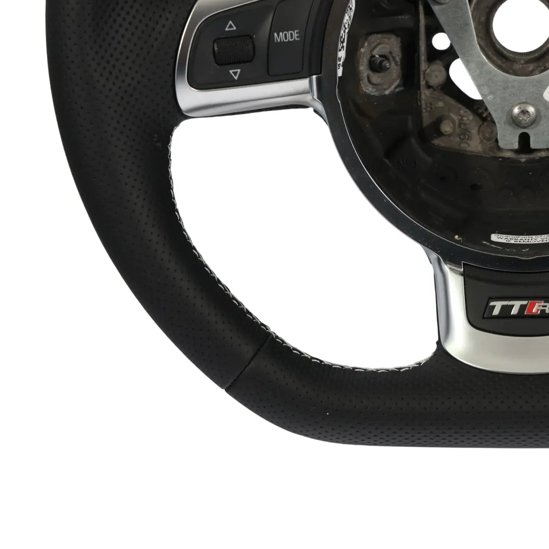 NUEVO Cuero Negro Fondo Plano Hilos Blancos para Audi TT RS 8J Volante con número de pieza 8J0419091N Audi TT RS 8J Volante NUEVO Cuero Negro Fondo Plano Hilos Blancos - SKU 8J0419091N-1 - Número de pieza 8J0419091N