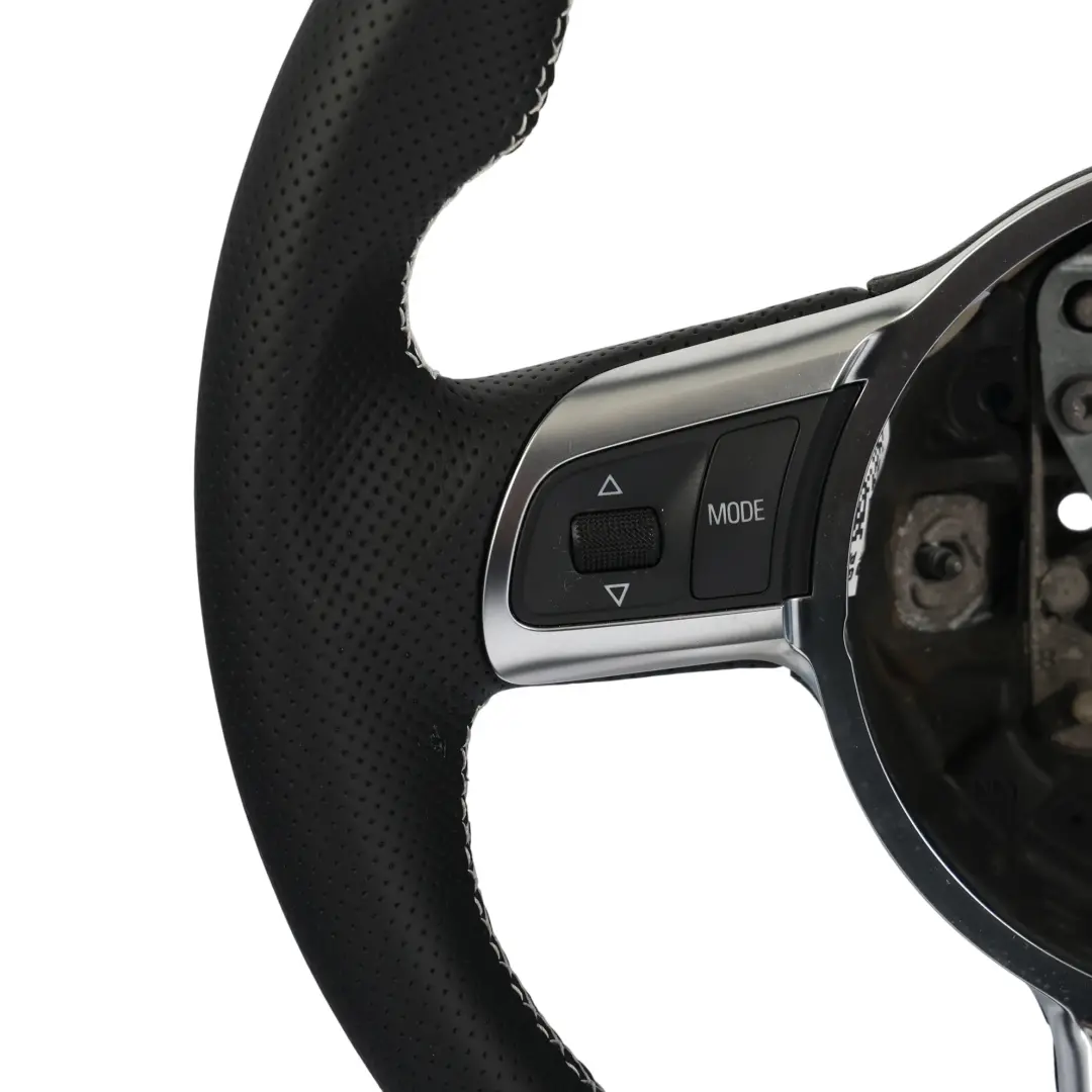 NUOVO In Pelle Nera Fondo Piatto Filettature Bianche per Audi TT RS 8J Volante con numero di parte 8J0419091N Audi TT RS 8J Volante NUOVO In Pelle Nera Fondo Piatto Filettature Bianche - SKU 8J0419091N-1 - Numero di parte 8J0419091N