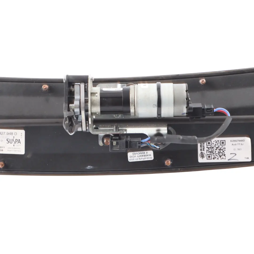 Spoiler Tailgate Trunk Electric Motor Trim Panel to Audi TT 8J Rear with Part number 8J0827948D Audi TT 8J Rear Spoiler Tailgate Trunk Electric Motor Trim Panel - SKU 8J0827948D - Part number 8J0827948D
