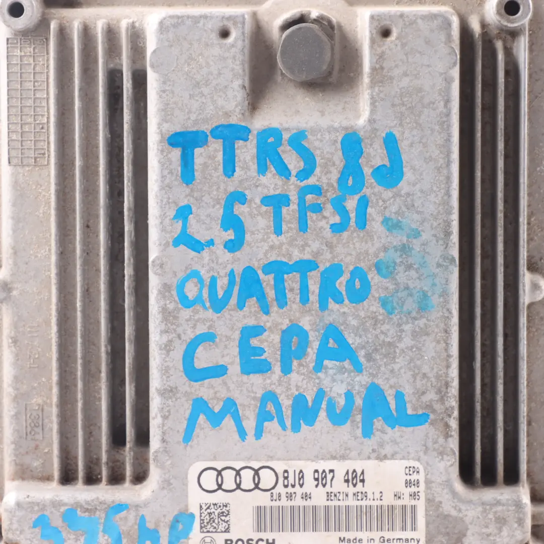 TTRS 8J 2.5 TFSI CEPA Quattro 340HP Engine Control ECU Manual to Audi with Part number 8J0907404 Audi TTRS 8J 2.5 TFSI CEPA Quattro 340HP Engine Control ECU Manual - SKU 8J0907404 - Part number 8J0907404