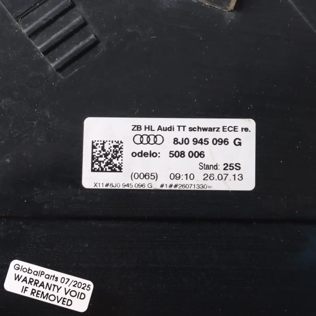 Lamp Light Boot Trunk Lid Rear Right Side O/S to Audi TT 8J Tailgate with Part number 8J0945096G Audi TT 8J Tailgate Lamp Light Boot Trunk Lid Rear Right Side O/S - SKU 8J0945096G - Part number 8J0945096G