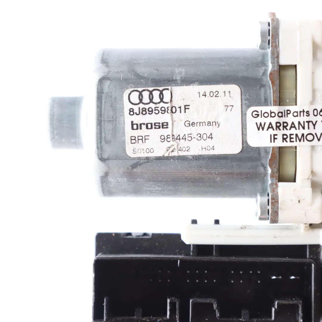 Front Door Window Lifter Regulator Motor Right Side O/S to Audi TT 8J with Part number 8J8959801F Audi TT 8J Front Door Window Lifter Regulator Motor Right Side O/S - SKU 8J8959801F - Part number 8J8959801F