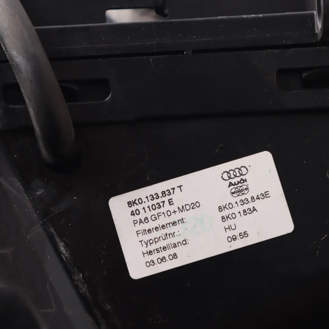 Filtre À Air Audi A4 B8 A5 8T 2.0 TDI Silencieux boîtier d'air pour à propos du numéro de pièce 8K0133837BF Filtre À Air Audi A4 B8 A5 8T 2.0 TDI Silencieux boîtier d'air - SKU 8K0133837BF - Numéro de pièce 8K0133837BF