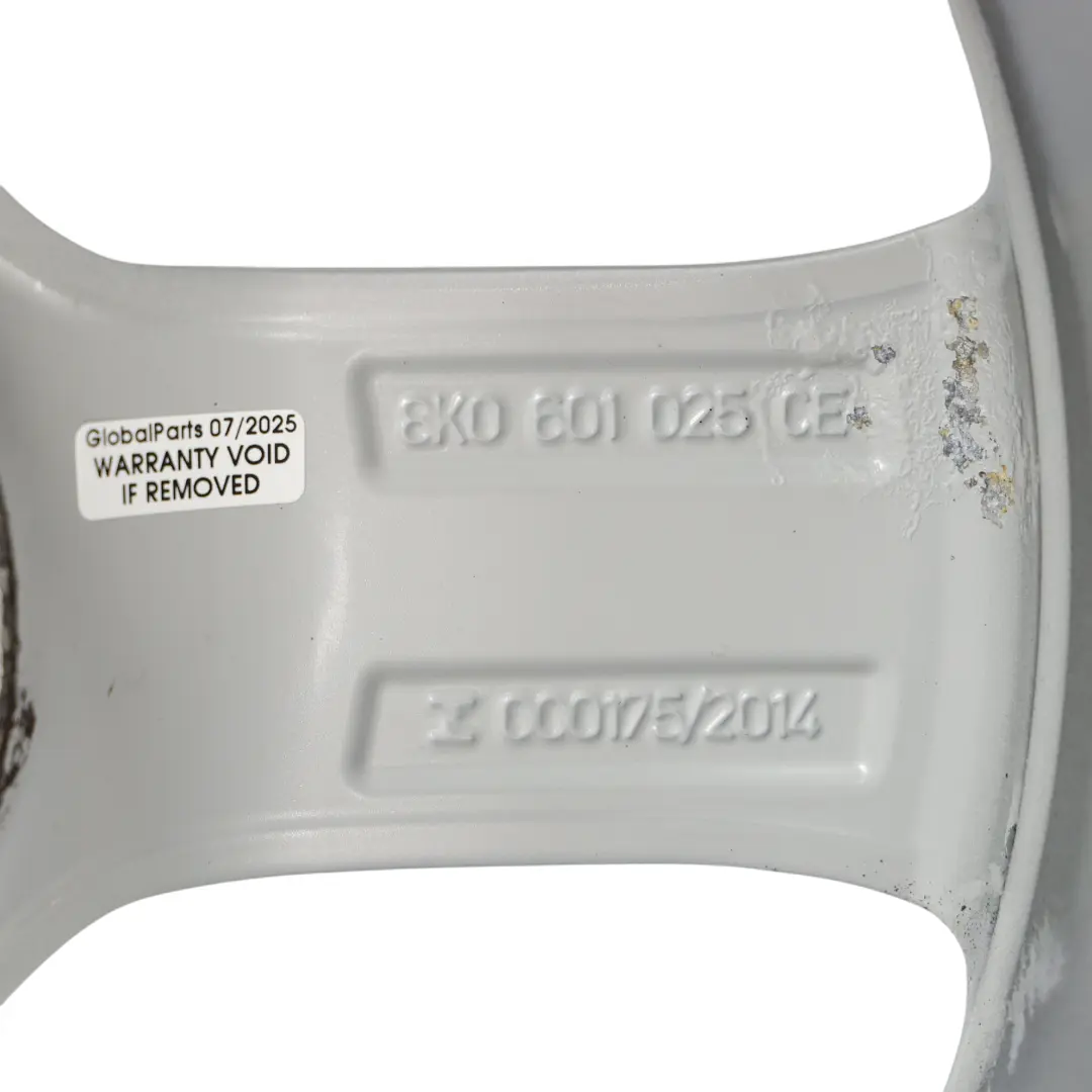 Audi A4 B8 8K Argento Cerchio In Lega 17" ET:45 7,5J Star Spoke - SKU 8K0601025CE-1 - Numero di parte 8K0601025CE