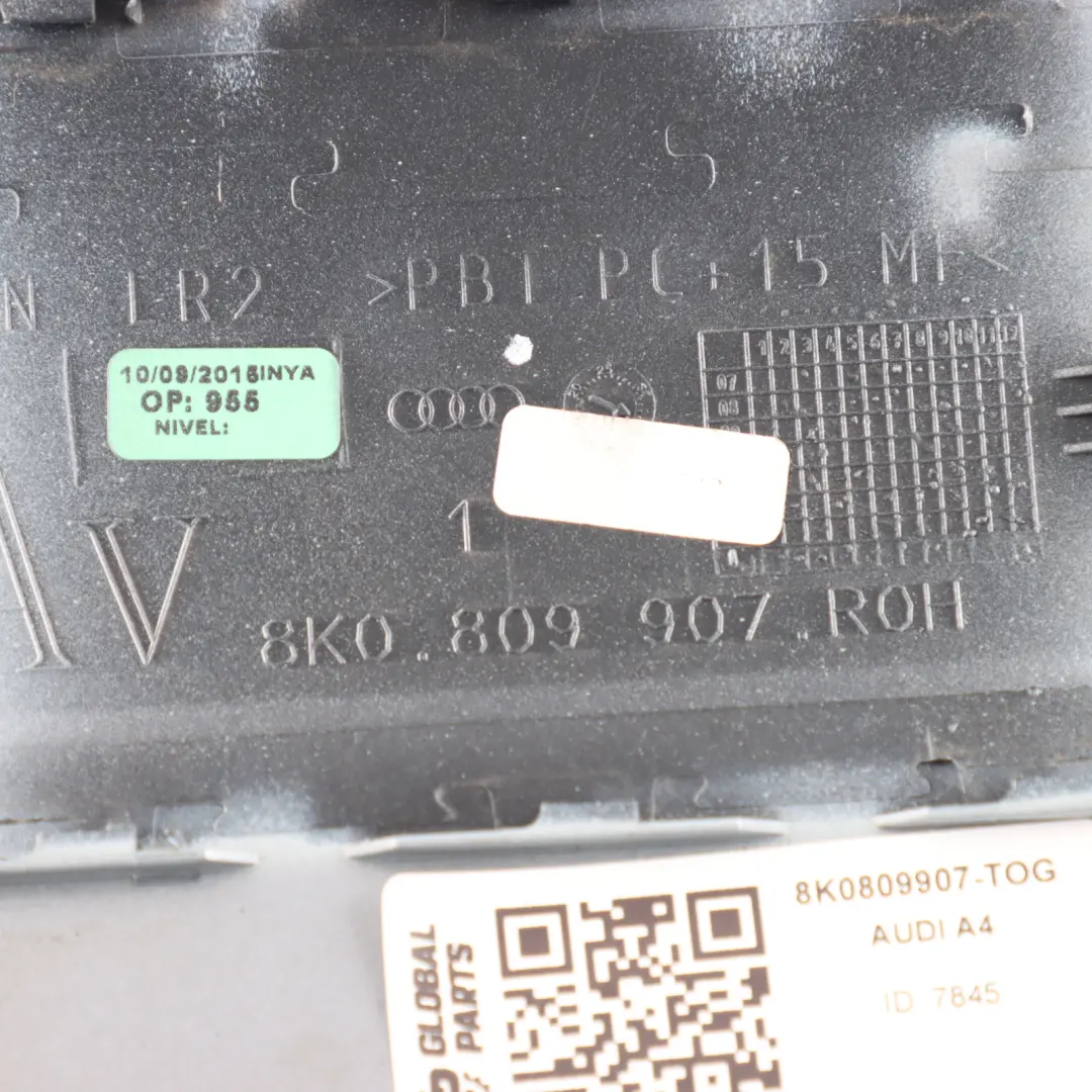 Audi A4 B8 Fuel Filler Flap Tank Cap Cover Tornado Grey Metallic - X7P - SKU 8K0809907-TOG - Part number 8K0809907