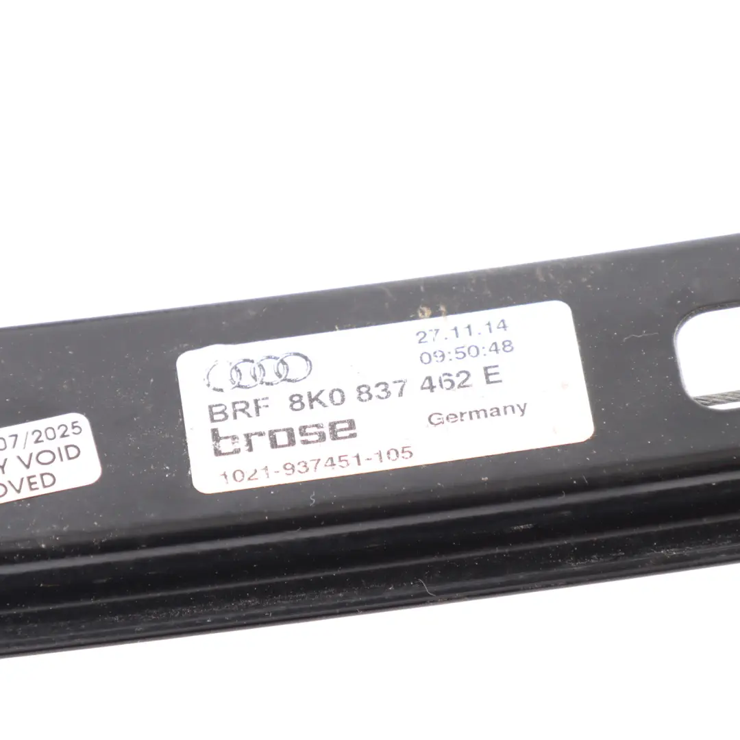 Audi A4 B8 Window Lifter Front Door Right O/S Regulator Mechanism - SKU 8K0837462E - Part number 8K0837462E
