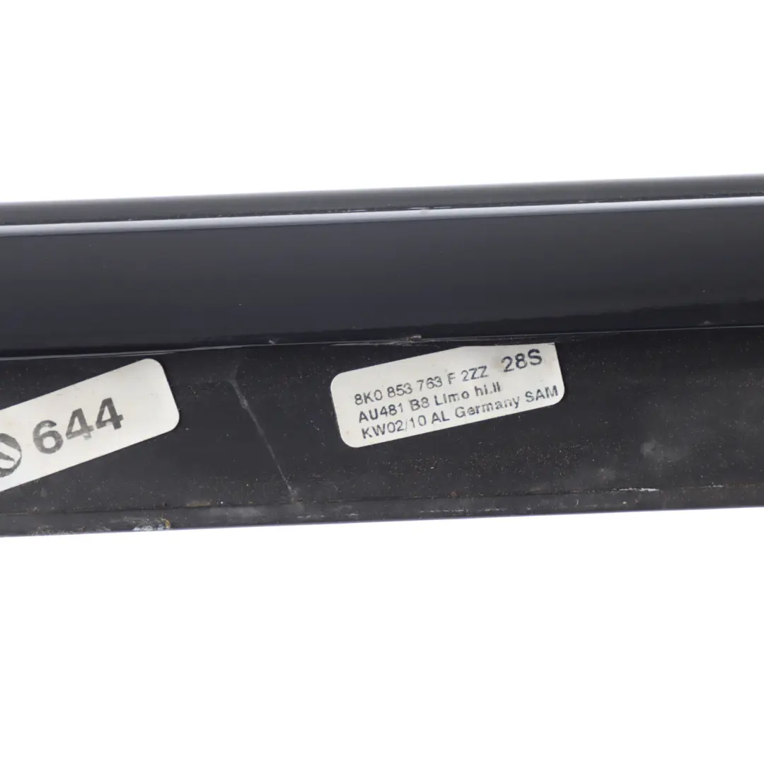 Audi A4 B8 Rear Outer Weatherstrip Strip Door Left N/S Chrome - SKU 8K0853763F - Part number 8K0853763F