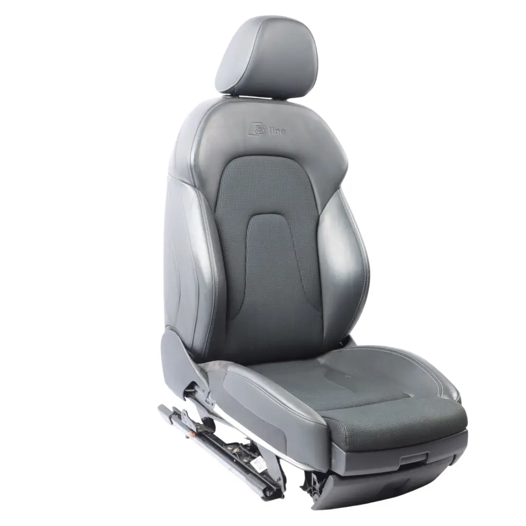 Audi A4 B8 8K Sport Seat Front Left N/S S-Line Heated Half Leather Black - SKU 8K0881805BG - Part number 8K0881805BG