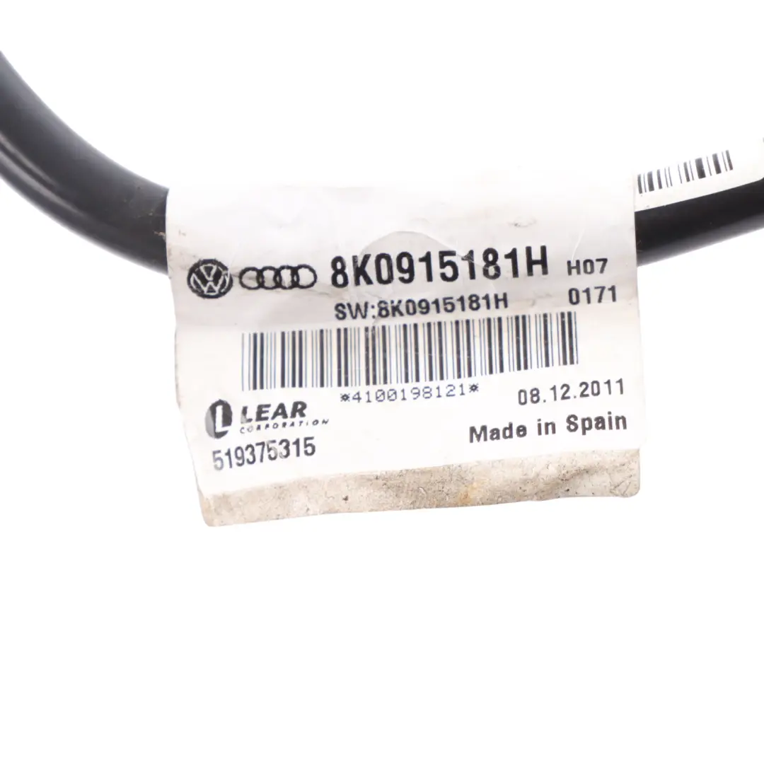 Audi A1 8X Negativo Menos Cable Terminal De Batería 1.4 TFSI CAXA - SKU 8K0915181H - Número de pieza 8K0915181H