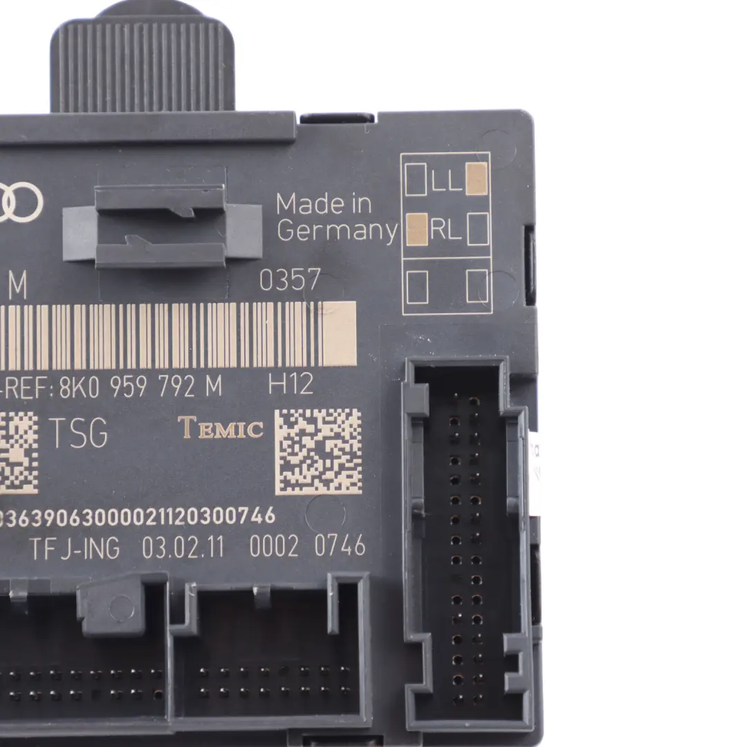 Audi Q5 8R A6 C6 Door Module Front Left N/S Control Unit Module ECU - SKU 8K0959792M - Part number 8K0959792M