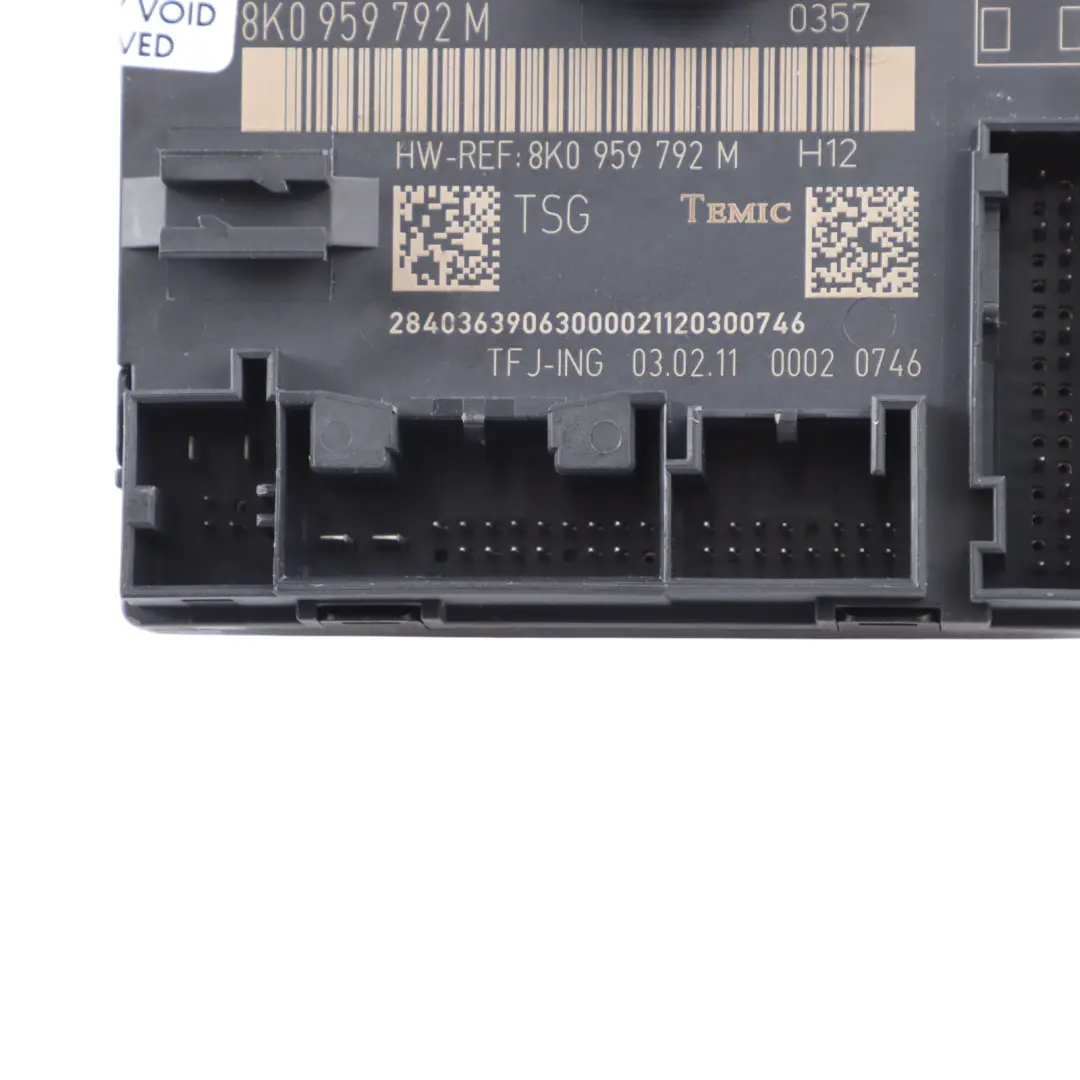 Audi Q5 8R A6 C6 Door Module Front Left N/S Control Unit Module ECU - SKU 8K0959792M - Part number 8K0959792M