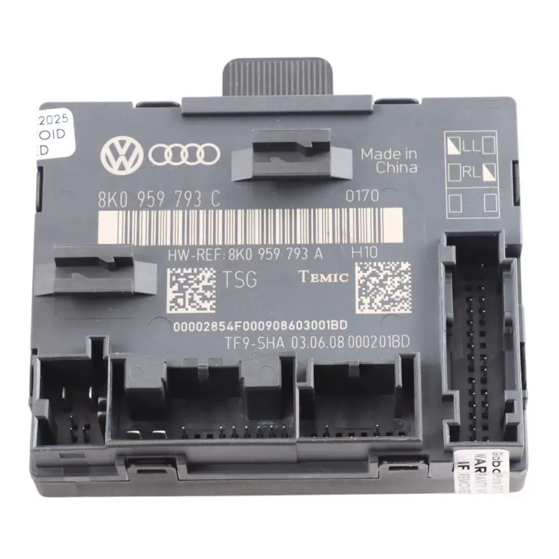 Audi A4 B8 Door Module Control Unit ECU Front Driver's Side 8K0959793C