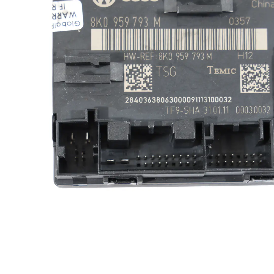 Audi Q5 8R Front Door Module Control Unit ECU Driver's Side - SKU 8K0959793M - Part number 8K0959793M