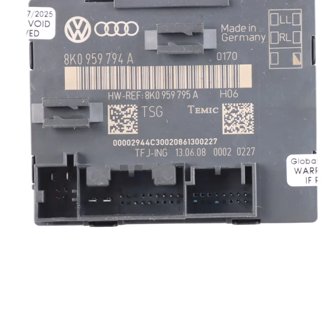 Audi A4 B8 Module Porte Arrière Droite Côté Passager Commande ECU - SKU 8K0959794A - Numéro de pièce 8K0959794A