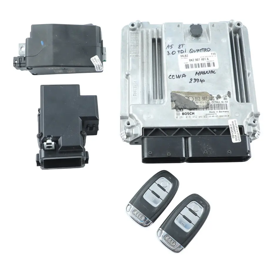 Audi A5 8T 3.0 TDI CCWA Quattro 239HP Engine ECU Kit 8K2907401A 2 Keys Manual