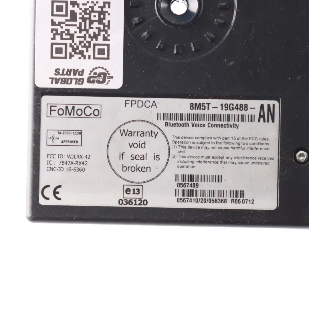 Ford Transit Mk7 V Bluetooth Voice Module Unit Control ECU - SKU 8M5T19G488AN - Part number 8M5T19G488AN