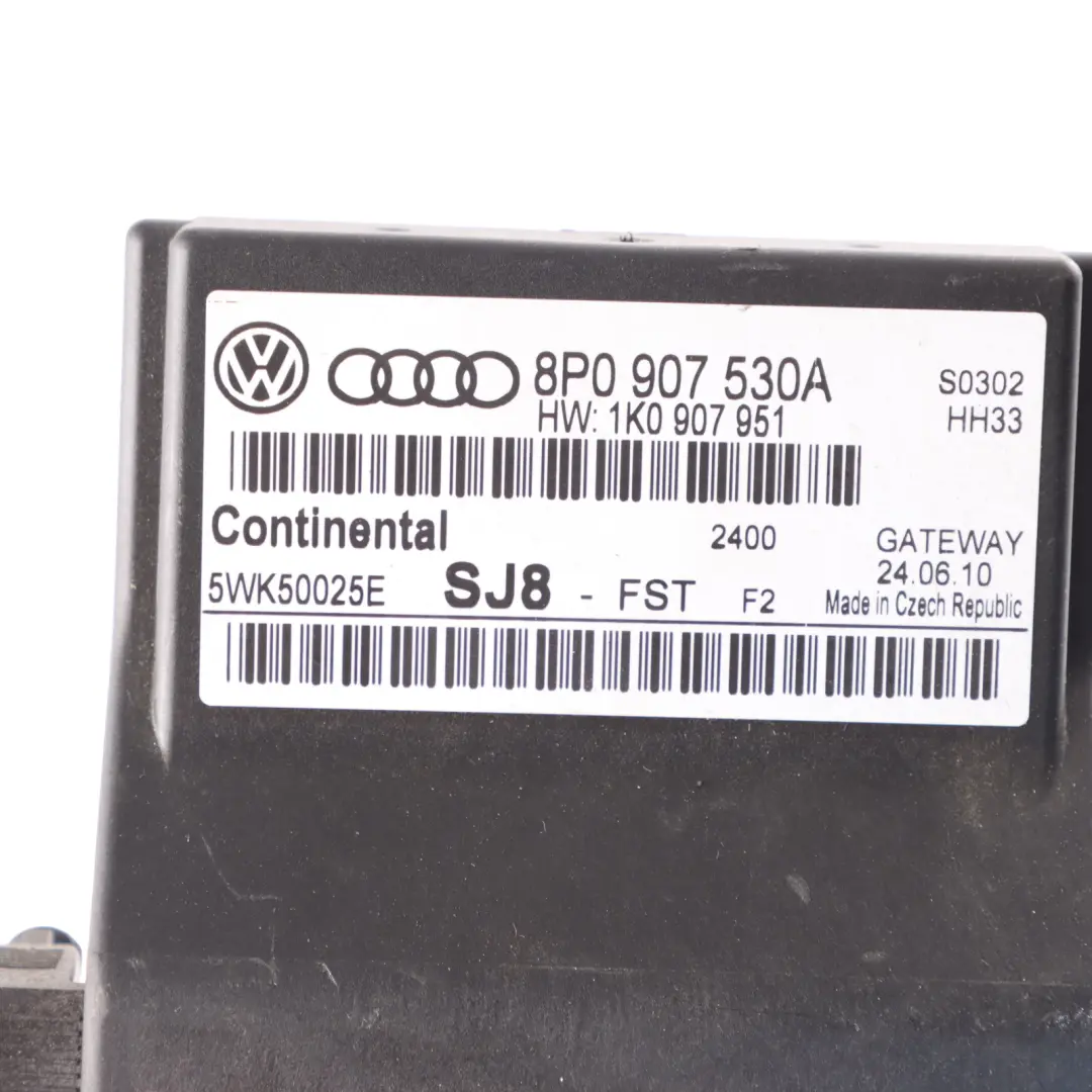 Gateway Module Control Unit Gateway Module ECU to Audi A3 8P with Part number 8P0907530A Audi A3 8P Gateway Module Control Unit Gateway Module ECU - SKU 8P0907530A - Part number 8P0907530A