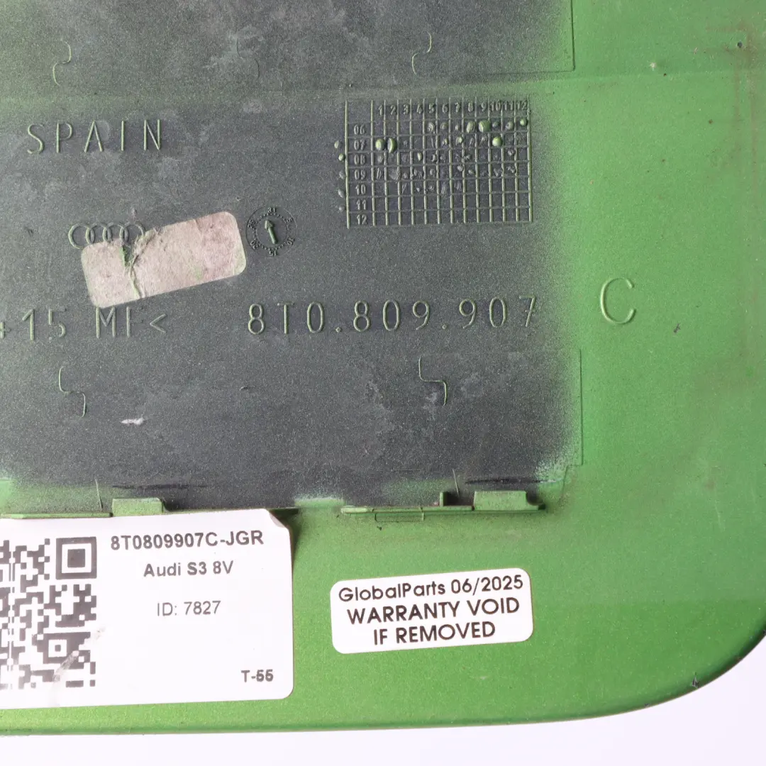 Audi A5 8T Fuel Tank Filler Flap Cap Cover Java Green Metallic Y6W - SKU 8T0809907C-JGR - Part number 8T0809907C