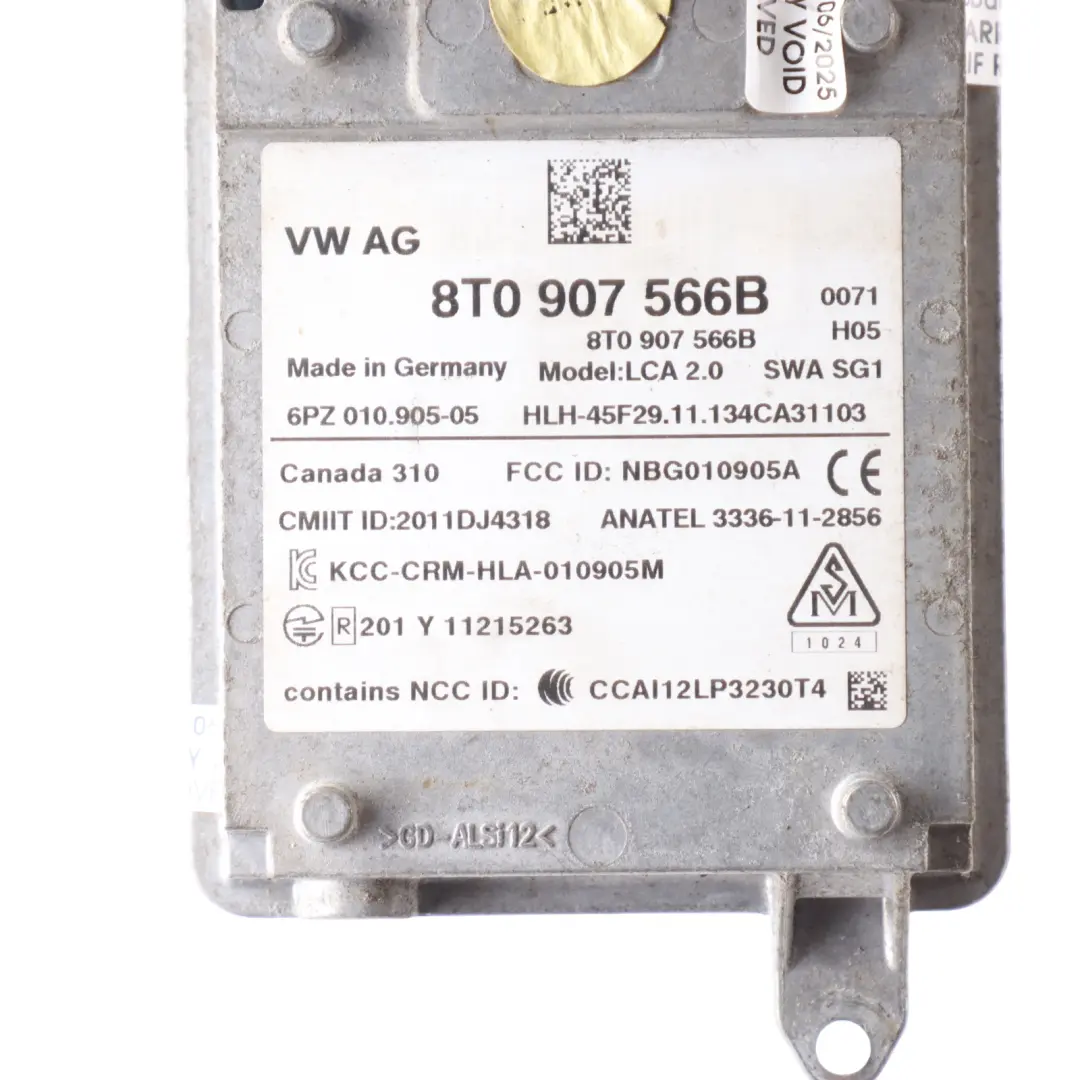 Audi A4 B8 Module Capteur Radar Angle Mort Arrière Droit - SKU 8T0907566B - Numéro de pièce 8T0907566B